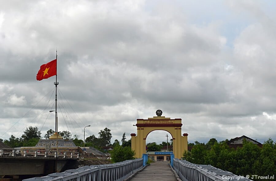 De DMZ lijn, de grens tussen Noord- en Zuid-Vietnam