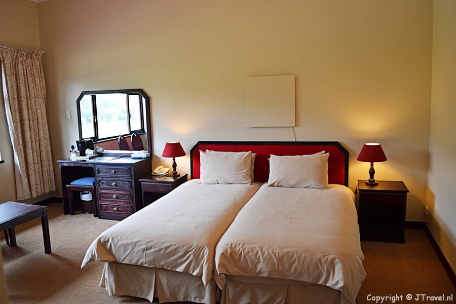 Mijn kamer in het Sani Pass Hotel and Leisure Resort in de Drakensbergen