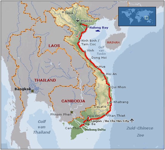 Routekaart Vietnam