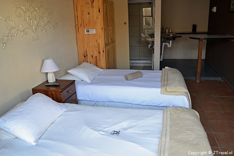 Mijn kamer in Gruner Kranz in Swakopmund