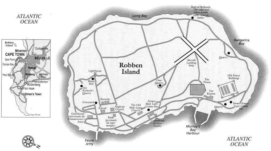 Plattegrond van Robbeneiland