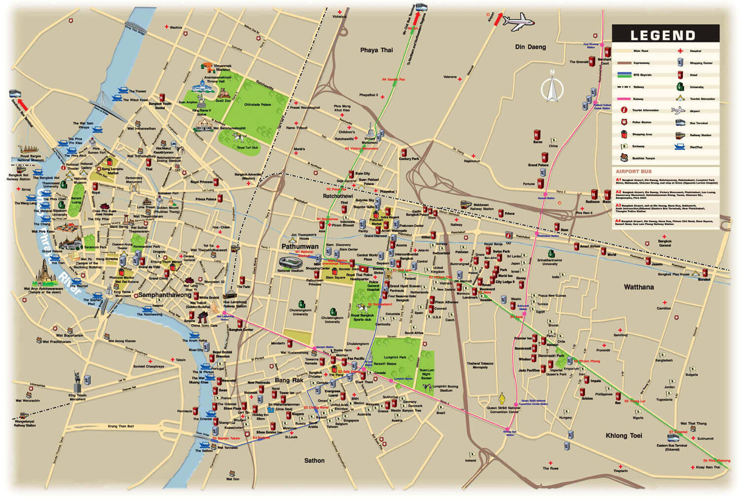 Plattegrond van Bangkok