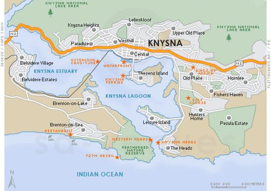 Plattegrond van Knysna