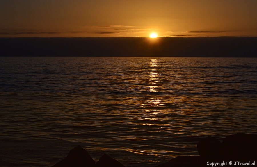 Zonsondergang op het strand van Swakopmund