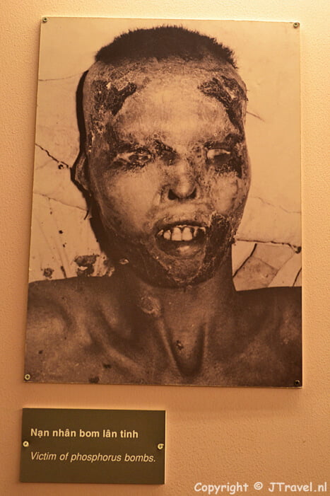Een foto in het War Remnants Museum in Ho Chi Minh City