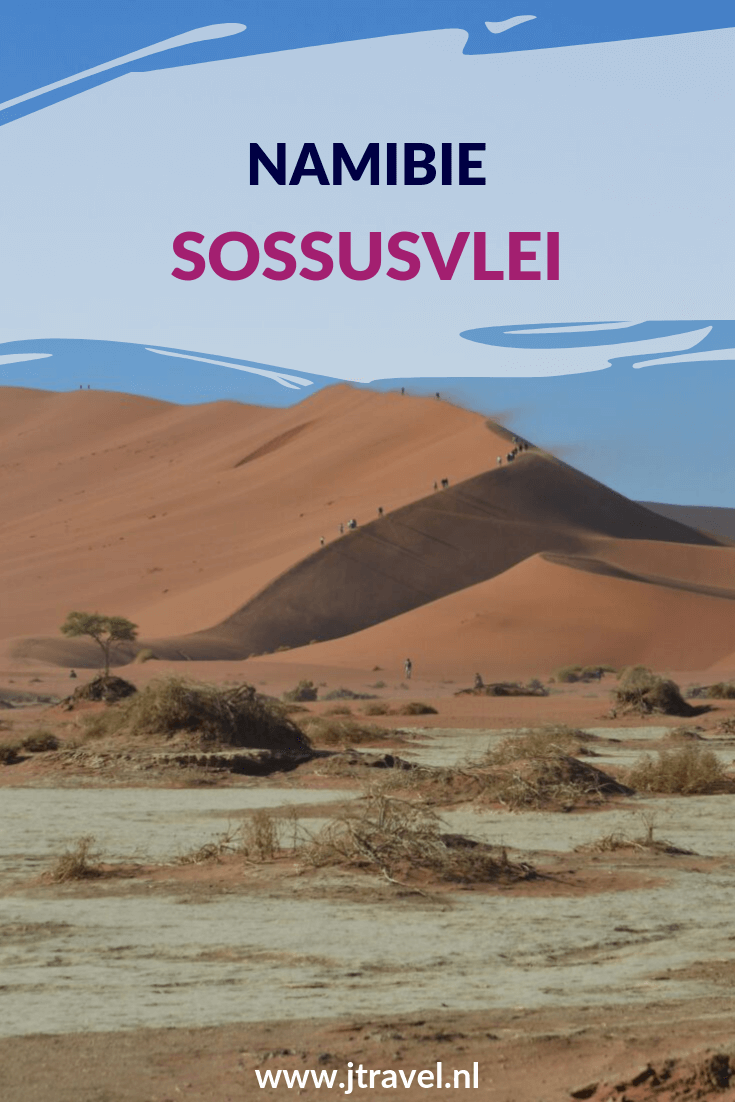 Een must do als je Namibië bezoekt is een bezoek aan natuurfenomeen de Sossusvlei, een bezoek aan Deadvlei en de beklimming van Dune 45. Wil je meer weten over deze natuurfenomenen, lees dan mijn website. Lees je mee? #sossusvlei #deadvlei #dune45 #desert #namibwoestijn #mustdo #namibie #jtravel #jtravelblog