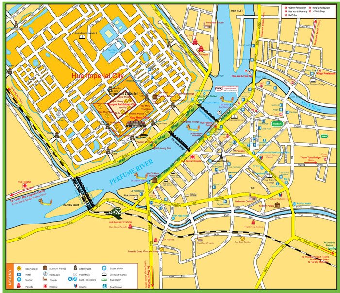 Plattegrond van Hué