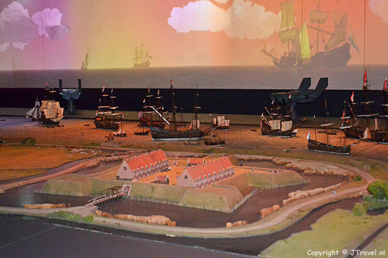 De maquette van de Reede van Texel in het Kaap Skil Museum in Oudeschild