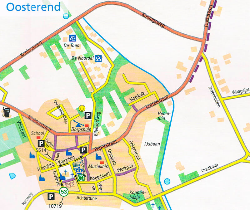 Plattegrond van Oosterend