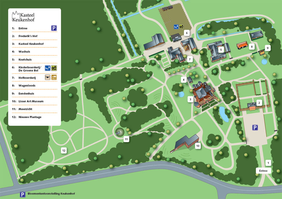 Plattegrond van het Landgoed Keukenhof