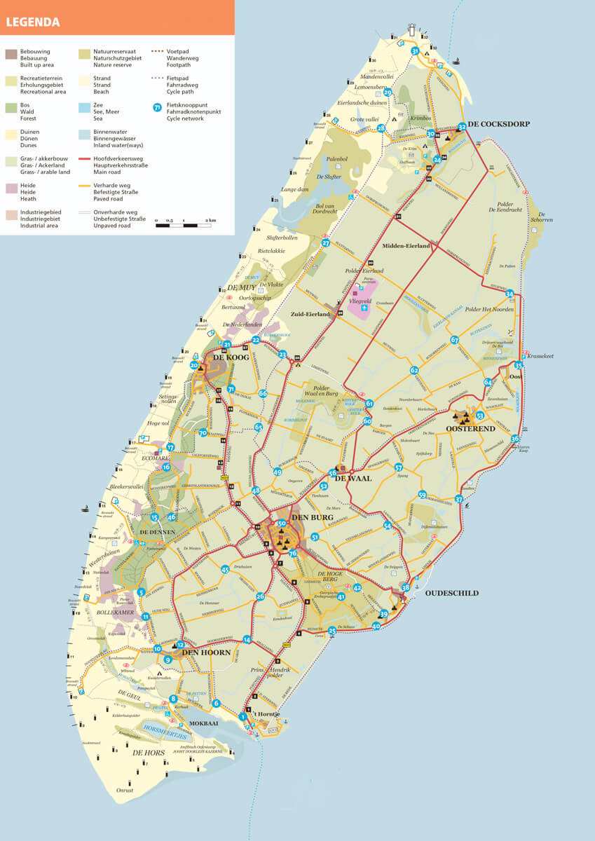 Plattegrond van Texel