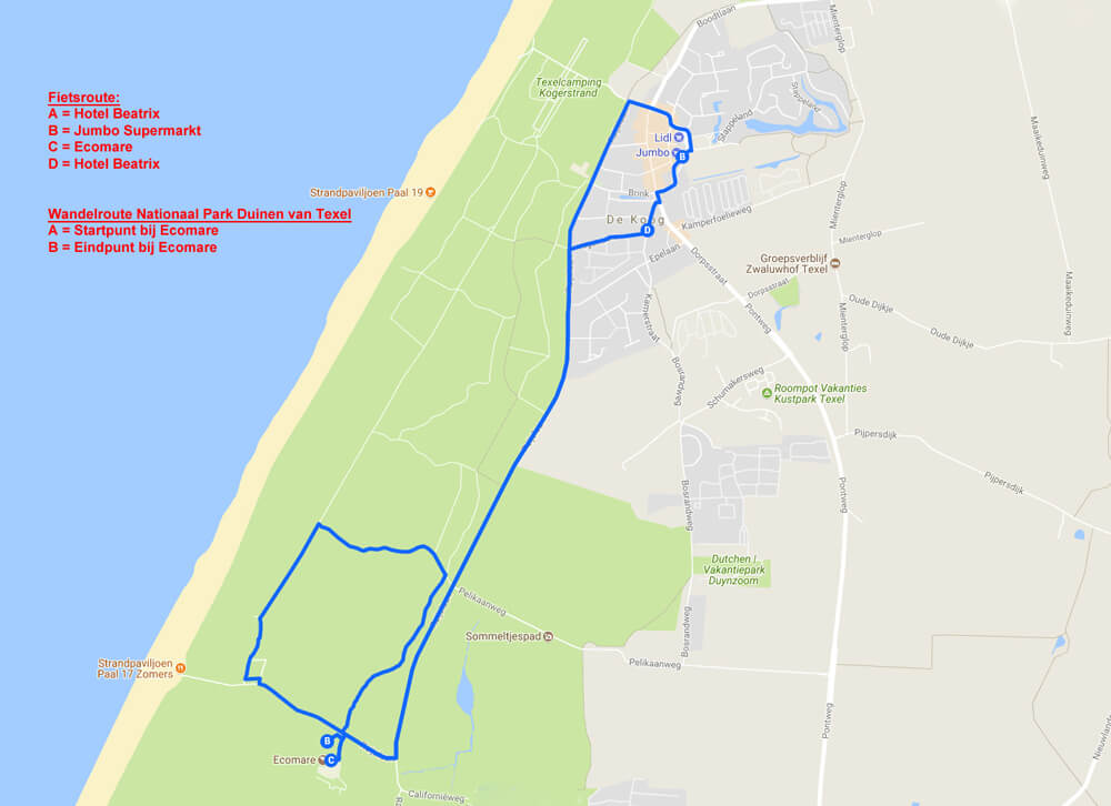 Route dag 2 Texel 2017