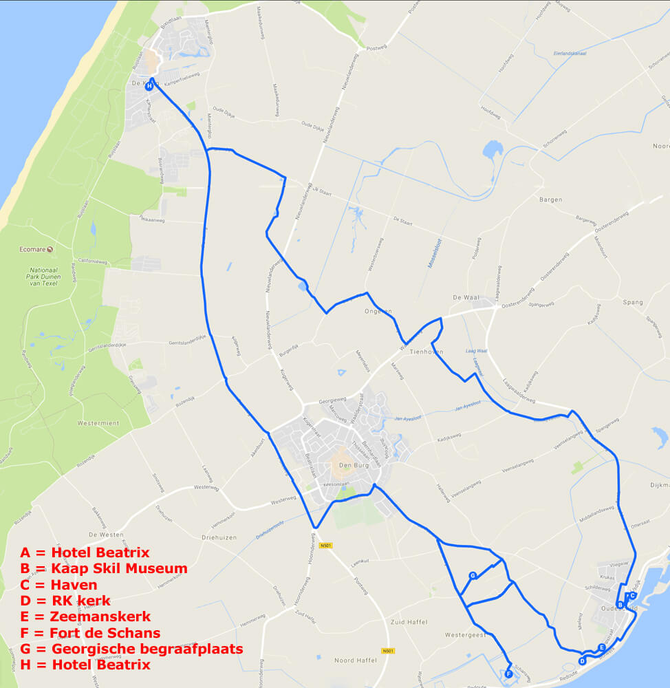 Route dag 3 Texel 2017