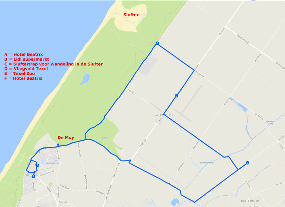 Route dag 4 Texel 2017