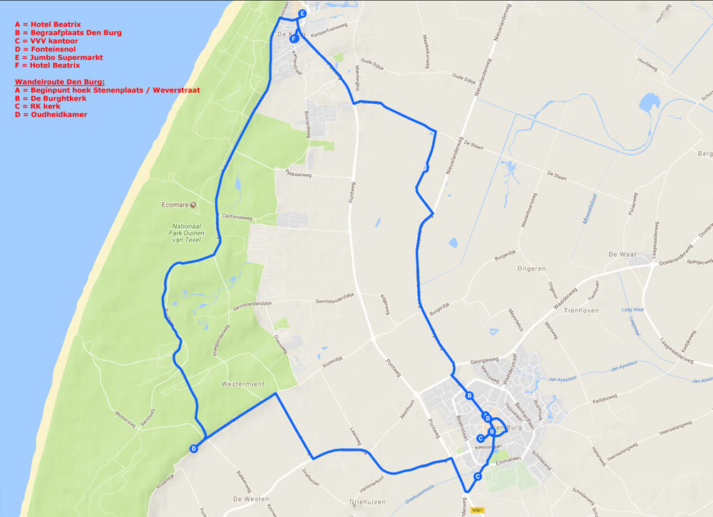 Route dag 5 Texel 2017