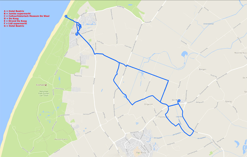 Route dag 7 Texel 2017
