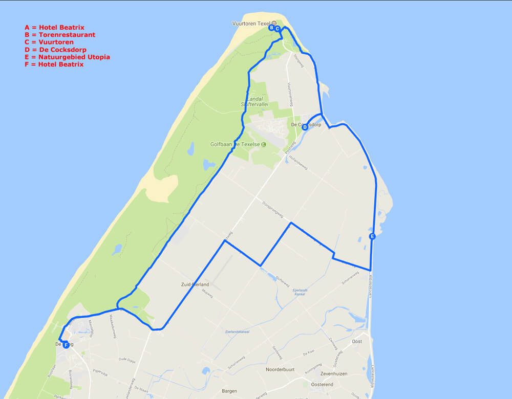 Route dag 9 Texel 2017