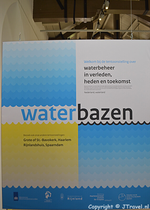 Het affiche van de tentoonstelling Waterbazen in het Cruquius Museum