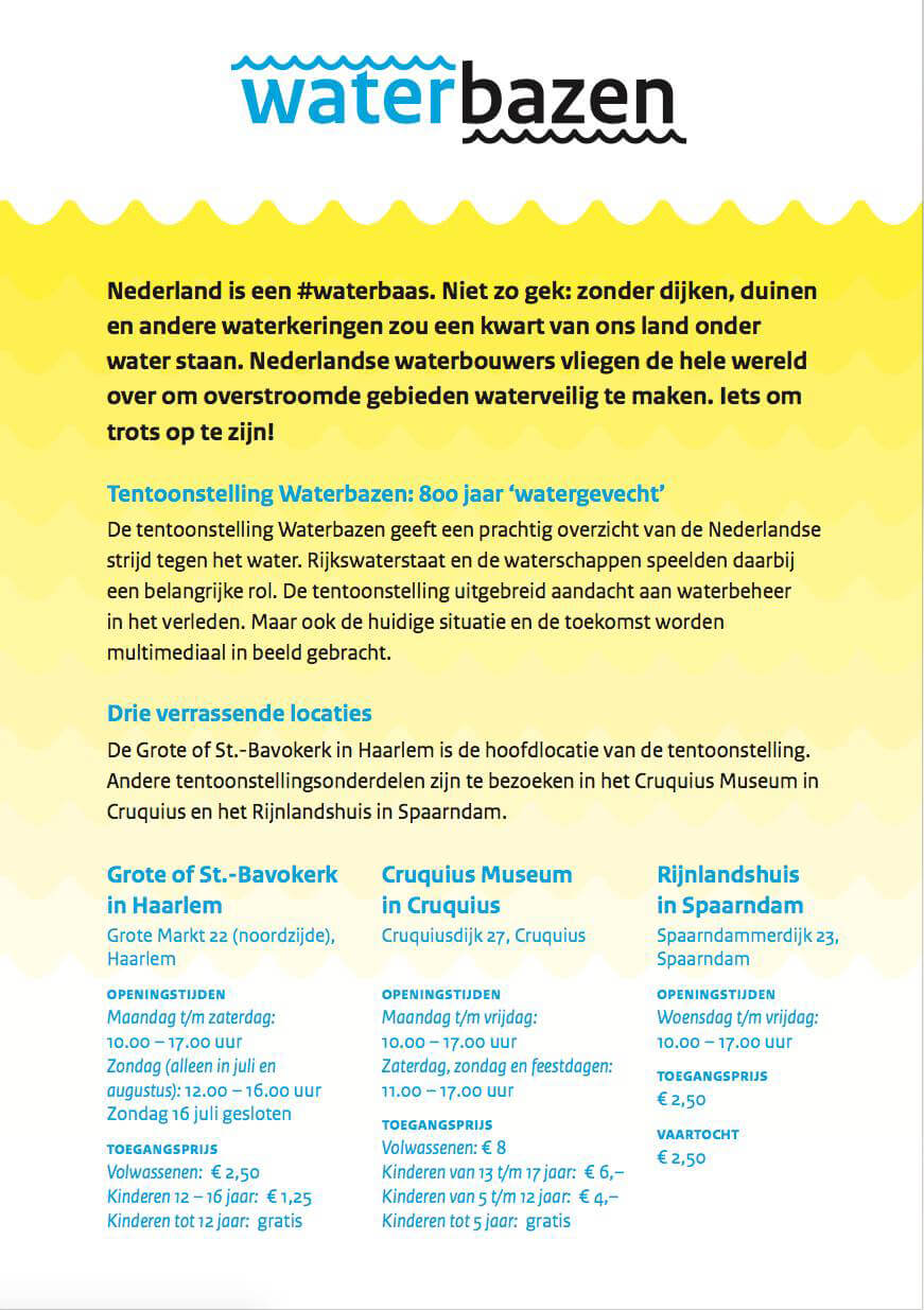 Tentoonstelling Waterbazen