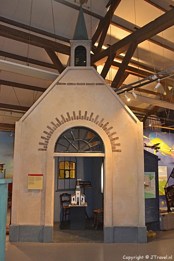 De kerk in het Historisch Museum Haarlemmermeer in Hoofddorp