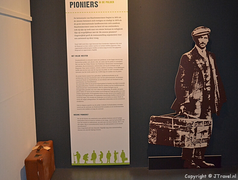 De tijdelijke tentoonstelling Pioniers in de polder in het Historisch Museum Haarlemmermeer in Hoofddorp