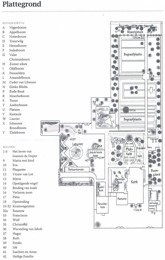 Plattegrond van de Bijbelse Tuin Hoofddorp