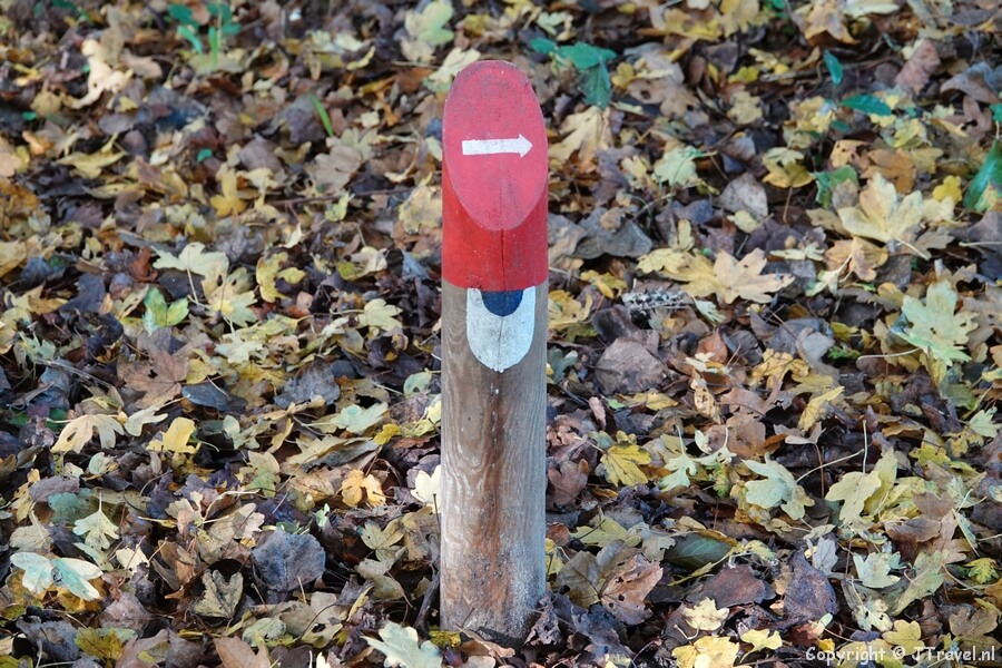 Richtingaanwijzer tijdens mijn kabouterwandeling in het Haarlemmermeerse Bos in Hoofddorp