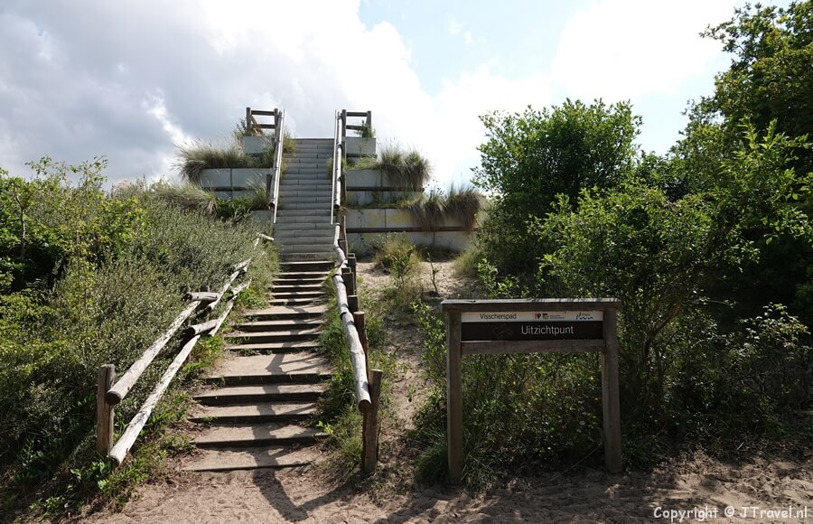 Het uitzichtpunt langs het Visscherspad tijdens mijn wandeling tussen Haarlem en Zandvoort