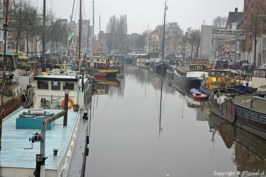 Noorderhaven in Groningen in de winter