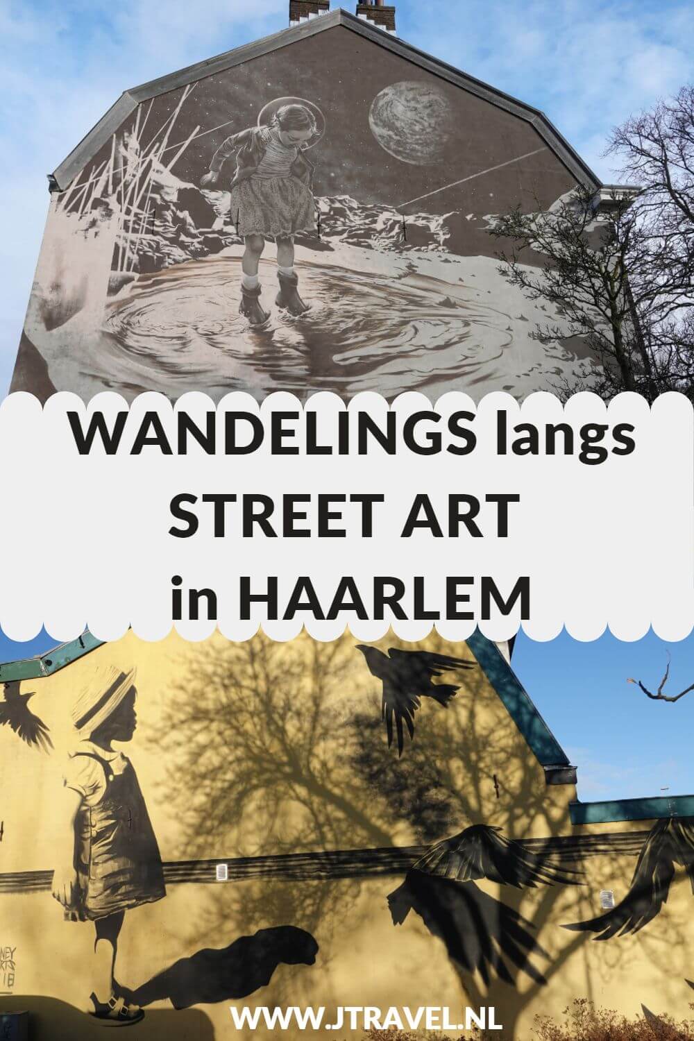 Ik maakte een wandeling langs de vele street art in Haarlem. Haarlem staat niet bekend als street art stad maar er zijn genoeg kunstwerken te zien. Welke murals je in Haarlem kunt spotten lees je in dit artikel. #streetart #streetarthaarlem #haarlem #jtravel #jtravelblog