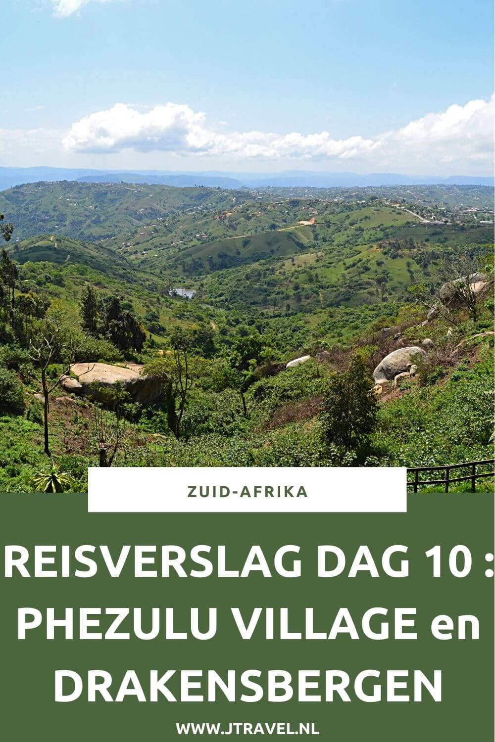 Op dag 10 van mijn 23-daagse groepsrondreis door Zuid-Afrika rijden we via de Vallei der 1.000 heuvels naar de Drakensbergen. Alles over de tiende dag van mijn reis door Zuid-Afrika lees je hier. Lees je mee? #zuidafrika #phezulu #drakensbergen #reisverslag #jtravel #jtravelblog