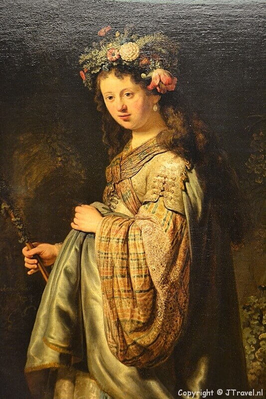 Het schilderij 'Flora' van Rembrandt van Rijn in de Hermitage op 22 mei 2018 Copyright ยฉ JTravel.nl