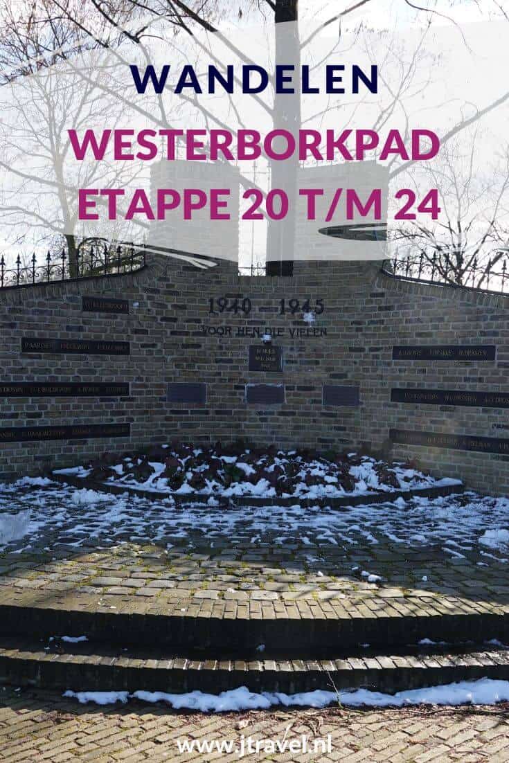 Een verslag van etappes 20 t/m 24 van de lange-afstandswandeling Westerborkpad. Deze vijf etappes lopen van Station Zwolle naar Station Hoogeveen. Mijn belevenissen en mijn route lees je in dit artikel. Loop je mee? #zwolle #lichtmis #staphorst #meppel #koekange #meppel #hoogeveen #westerborkpad #geschiedenis #tweedewereldoorlog #wandelen #hiken #jtravel #jtravelblog