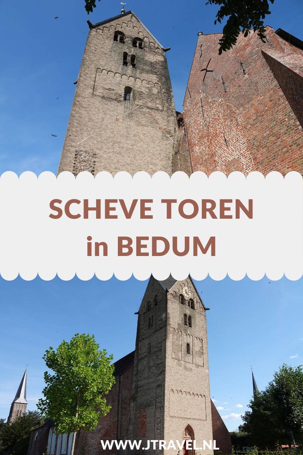 Ken je de Scheve Toren in Bedum? Deze mooie toren van de Walfriduskerk/Hervormde kerk staat in Bedum in de provincie Groningen. De Scheve Toren in Bedum is de scheefste toren van Nederland. De Scheve Toren staat schever dan de toren van Pisa/Italië. Meer lees je in dit artikel, #schevetoren #schaivetoren #bedum #jtravel #jtravelblog
