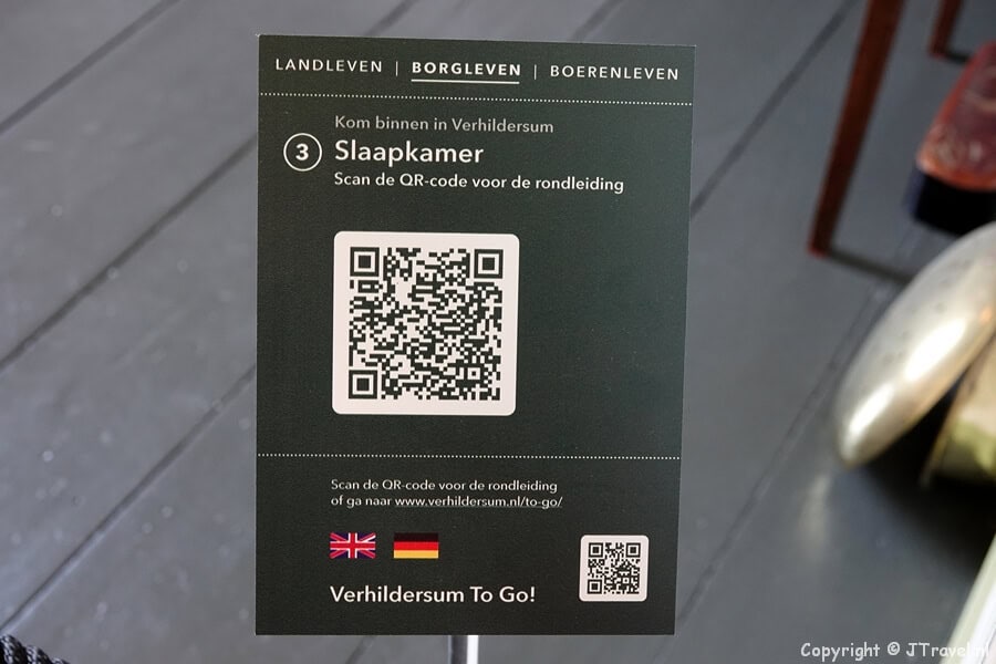 QR code in Museum Borg Verhildersum in Leens