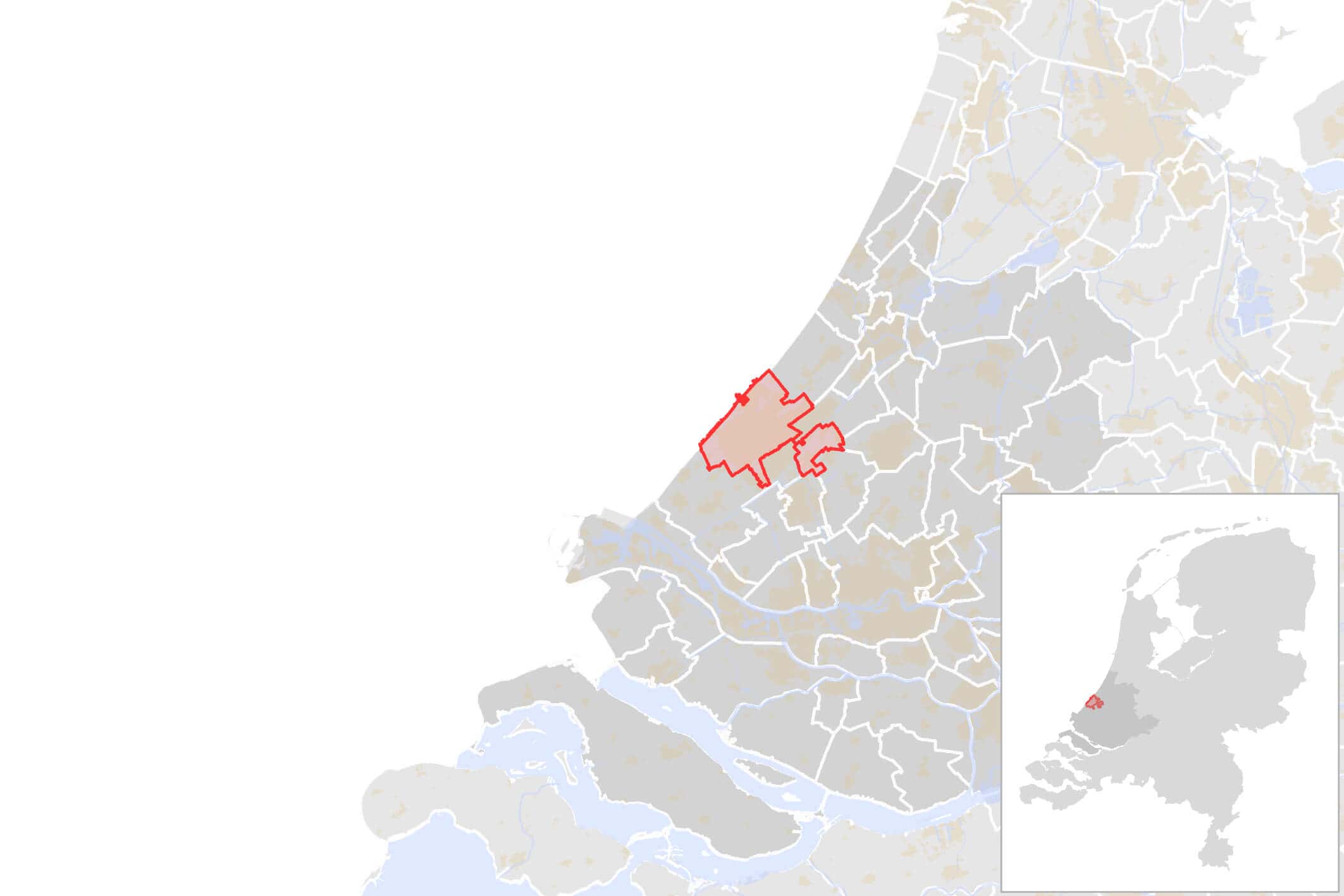 De ligging van Den Haag