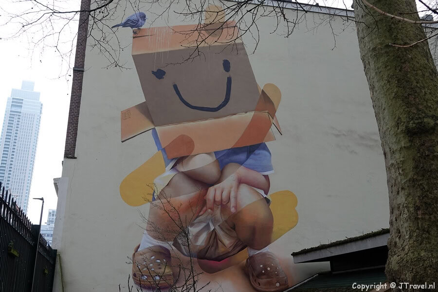 Street art van TelmoMiel tijdens mijn street art wandeling in het centrum van Rotterdam
