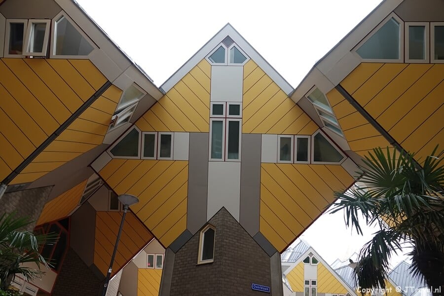 De kubuswoningen tijdens mijn wandeling in Rotterdam