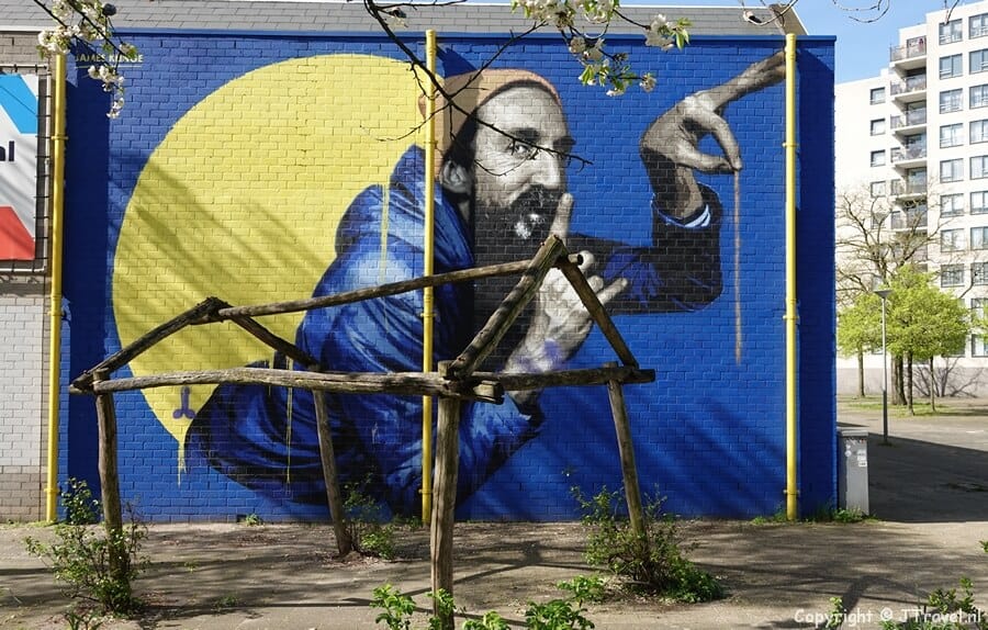 Street art van James Klinge tijdens mijn street art wandeling in de Rotterdamse wijk Feijenoord