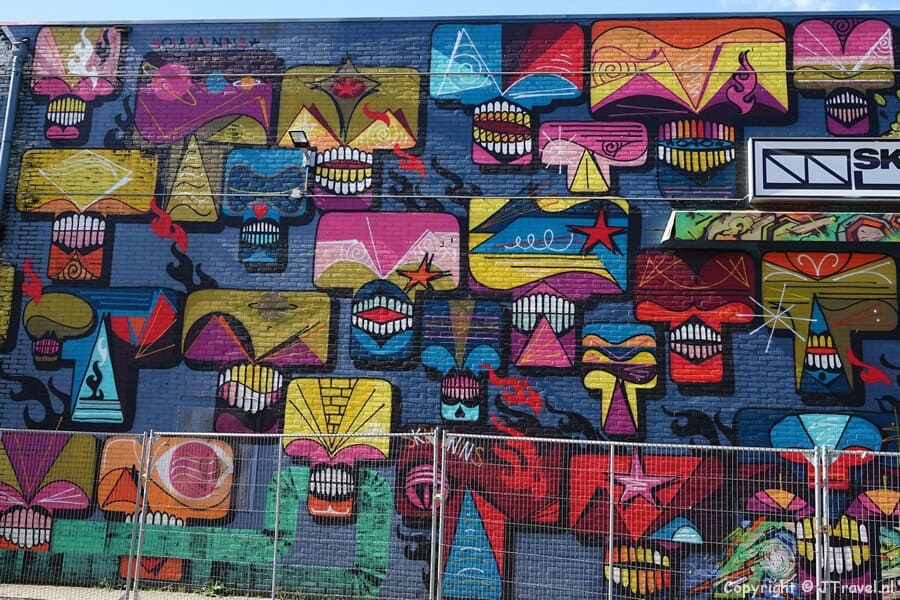 Street art van Ola Kalnins tijdens mijn street art wandeling in de Rotterdamse wijk Feijenoord