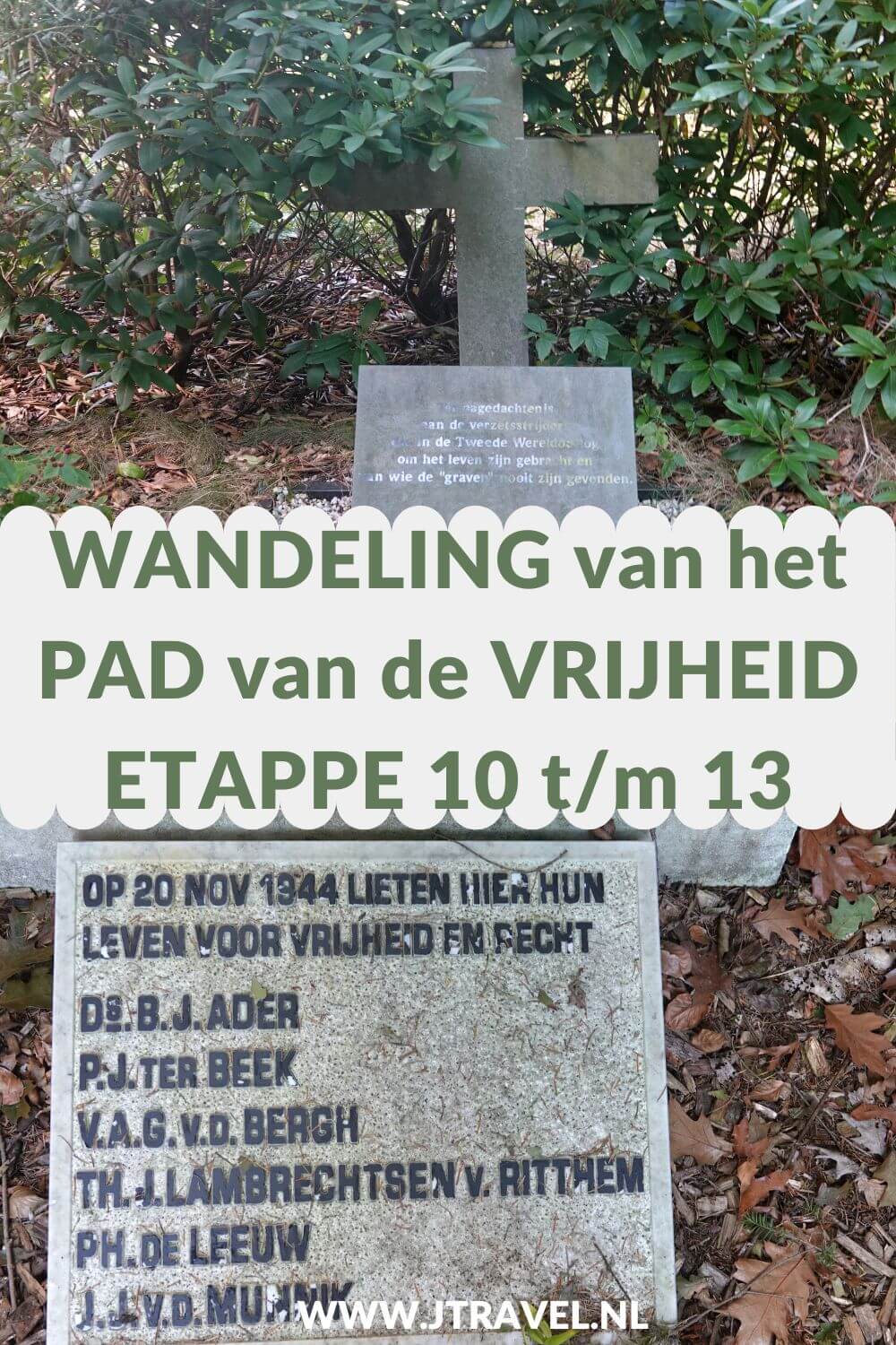 Een verslag van etappe 10 t/m 13 van het Pad van de Vrijheid. Deze laatste vier etappes lopen van Lunteren naar Wageningen. Mijn belevenissen en mijn route lees je in dit artikel. Loop je mee? #padvandevrijheid #tweedewereldoorlog #oorlogsmonument ##lunteren #veenendaal #rhenen #wageningen #wandelen #hiken #jtravel #jtravelblog