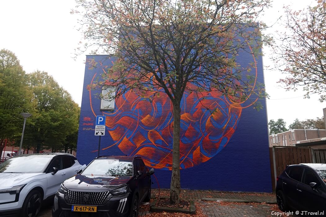 Street art van Imagine876 tijdens mijn street art wandeling in Rotterdam-Beverwaard