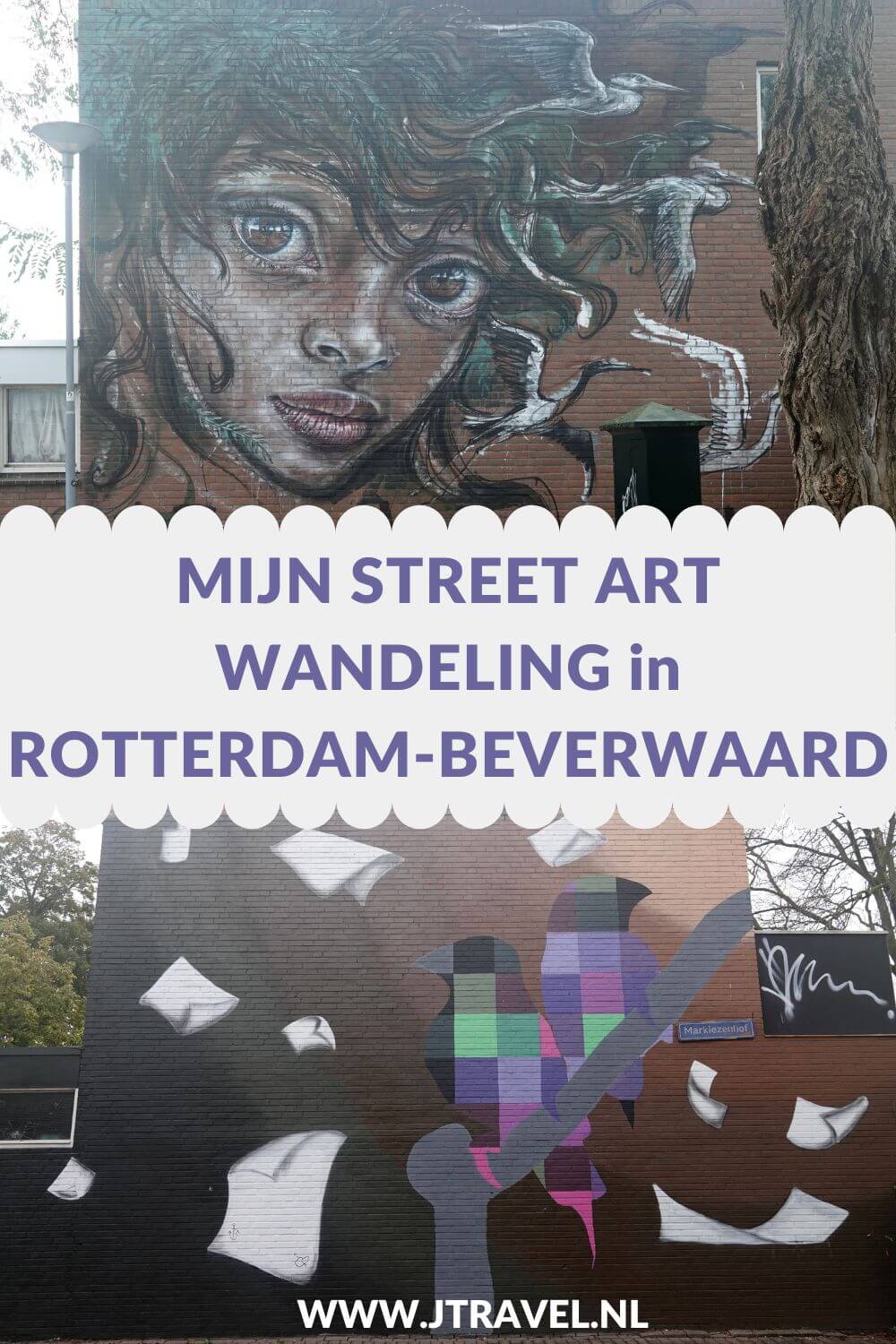 Ik maakte een wandeling langs de vele street art werken in de Rotterdamse wijk Beverwaard. In dit artikel lees je waar je de street art in de Rotterdamse wijk Beverwaard kunt vinden. #streetart #streetartrotterdam #rotterdam #jtravel #jtravelblog