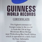 Certificaat van Guiness World Records voor de Bloukrans River Bridge<br/>Copyright © JTravel.nl Certificaat van Guiness World Records voor de Bloukrans River Bridge / Copyright © JTravel.nl