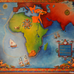 Een kaart met de reizen van Vasco da Gama in het museum van Kasteel de Goede Hoop in Kaapstad<br/>Copyright © JTravel.nl Een kaart met de reizen van Vasco da Gama in het museum van Kasteel de Goede Hoop in Kaapstad / Copyright © JTravel.nl