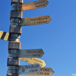 Kilometerbord bij de vuurtoren op Capepoint<br/>Copyright © JTravel.nl Kilometerbord bij de vuurtoren op Capepoint / Copyright © JTravel.nl