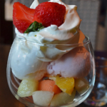 De ijssorbet (nagerecht) tijdens het diner op de 1e avond in het Fletcher Hotel De Cooghen in De Koog<br/>Copyright © JTravel.nl De ijssorbet (nagerecht) tijdens het diner op de 1e avond in het Fletcher Hotel De Cooghen in De Koog / Copyright © JTravel.nl