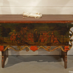 Een bedsteebankje op de tentoonstelling Geloven op Texel in het Cultuurhistorisch Museum Texel in De Waal<br/>Copyright © JTravel.nl Een bedsteebankje op de tentoonstelling Geloven op Texel in het Cultuurhistorisch Museum Texel in De Waal / Copyright © JTravel.nl