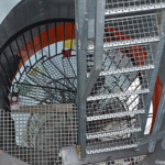 De wenteltrap op het dakterras van de hoogste kas HoogtIJ van Amsterdam in Amsterdam Noord tijdens de Instameet 24H Noord<br/>Copyright ยฉ JTravel.nl De wenteltrap op het dakterras van de hoogste kas HoogtIJ van Amsterdam in Amsterdam Noord tijdens de Instameet 24H Noord / Copyright ยฉ JTravel.nl