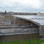 Uitzicht op het Centraal Station vanuit het trappenhuis van het Groot Handelsgebouw in Rotterdam<br/>Copyright © JTravel.nl Uitzicht op het Centraal Station vanuit het trappenhuis van het Groot Handelsgebouw in Rotterdam / Copyright © JTravel.nl